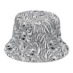 Black And White Tiger Pattern Print Bucket Hat