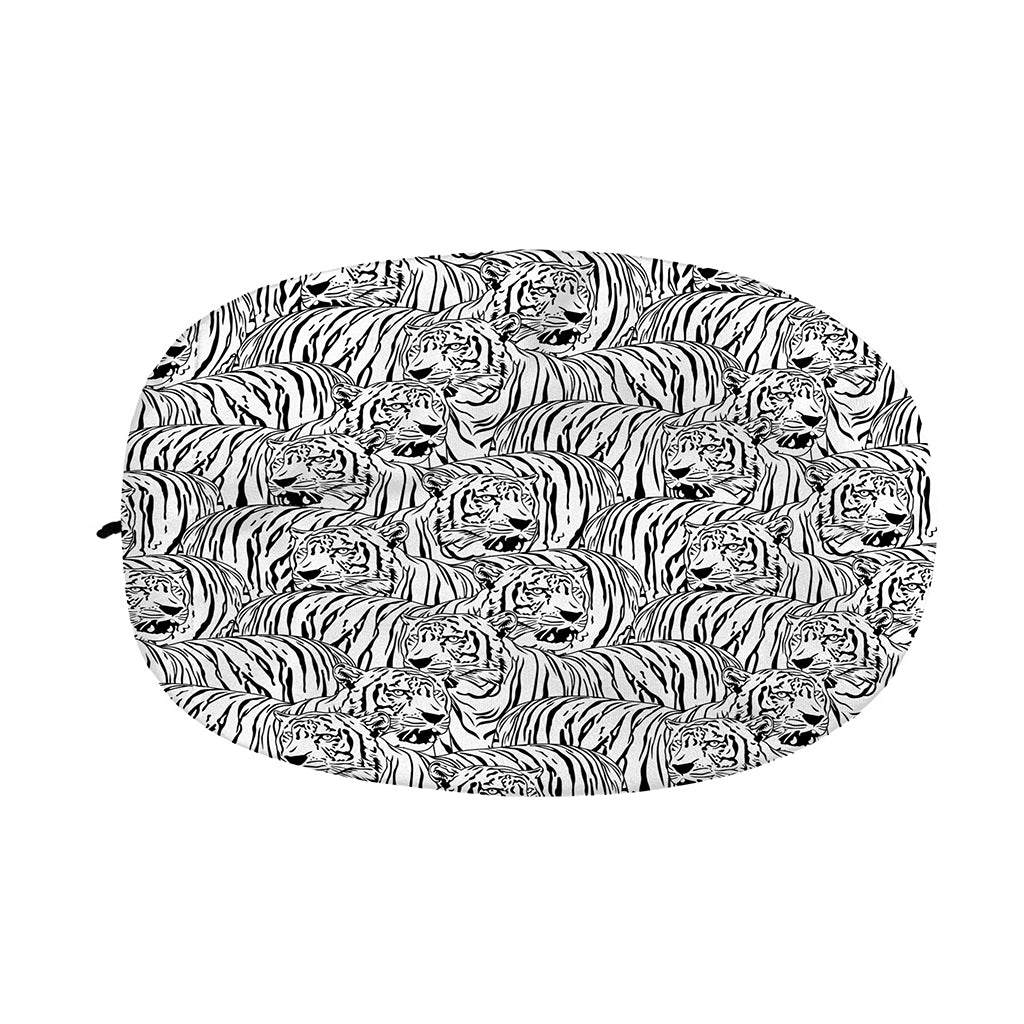 Black And White Tiger Pattern Print Car Side Mirror Covers