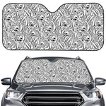 Black And White Tiger Pattern Print Car Windshield Sun Shade