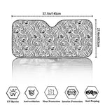 Black And White Tiger Pattern Print Car Windshield Sun Shade