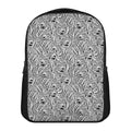 Black And White Tiger Pattern Print Casual Backpack