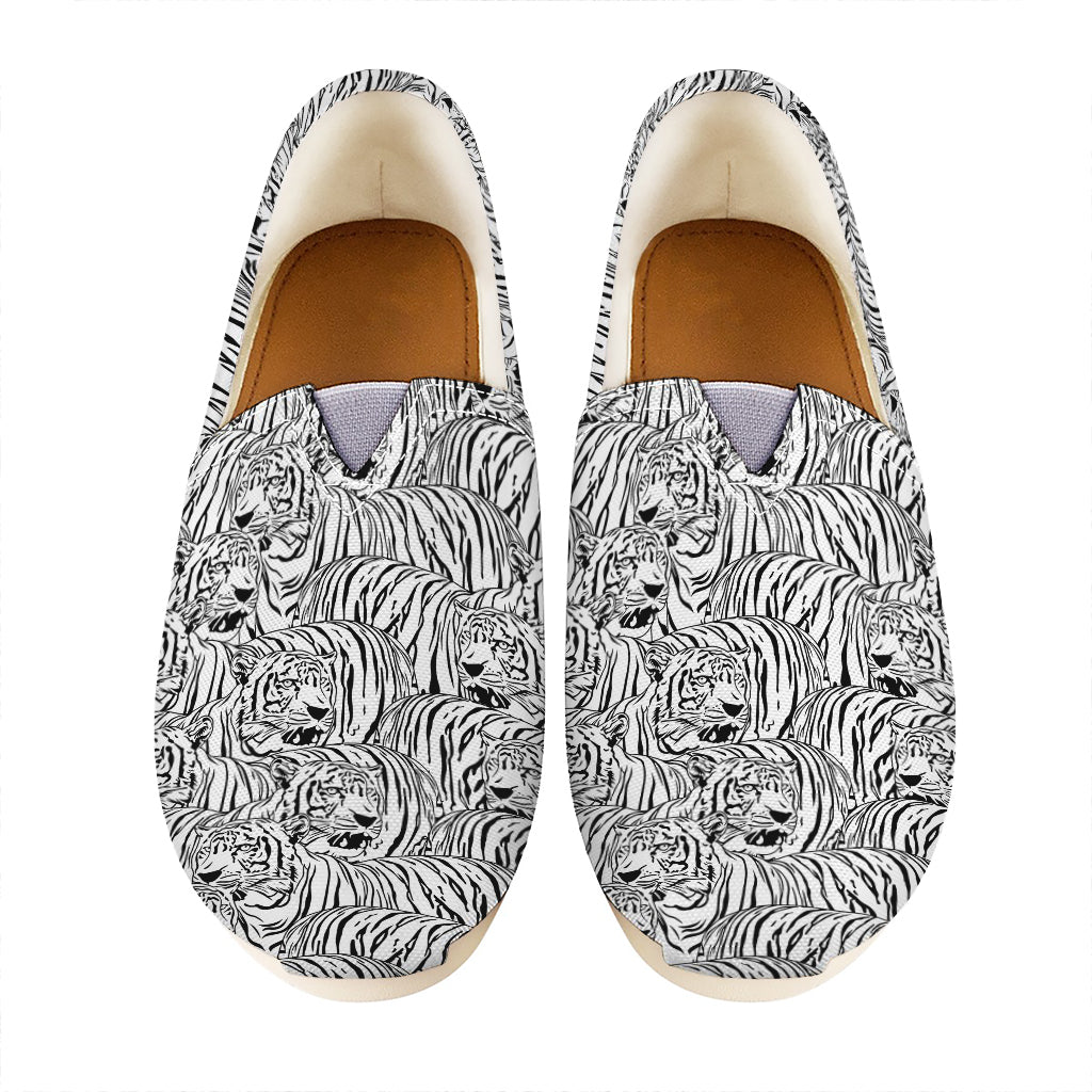 Black And White Tiger Pattern Print Casual Shoes
