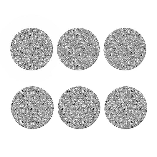 Black And White Tiger Pattern Print Coaster Set
