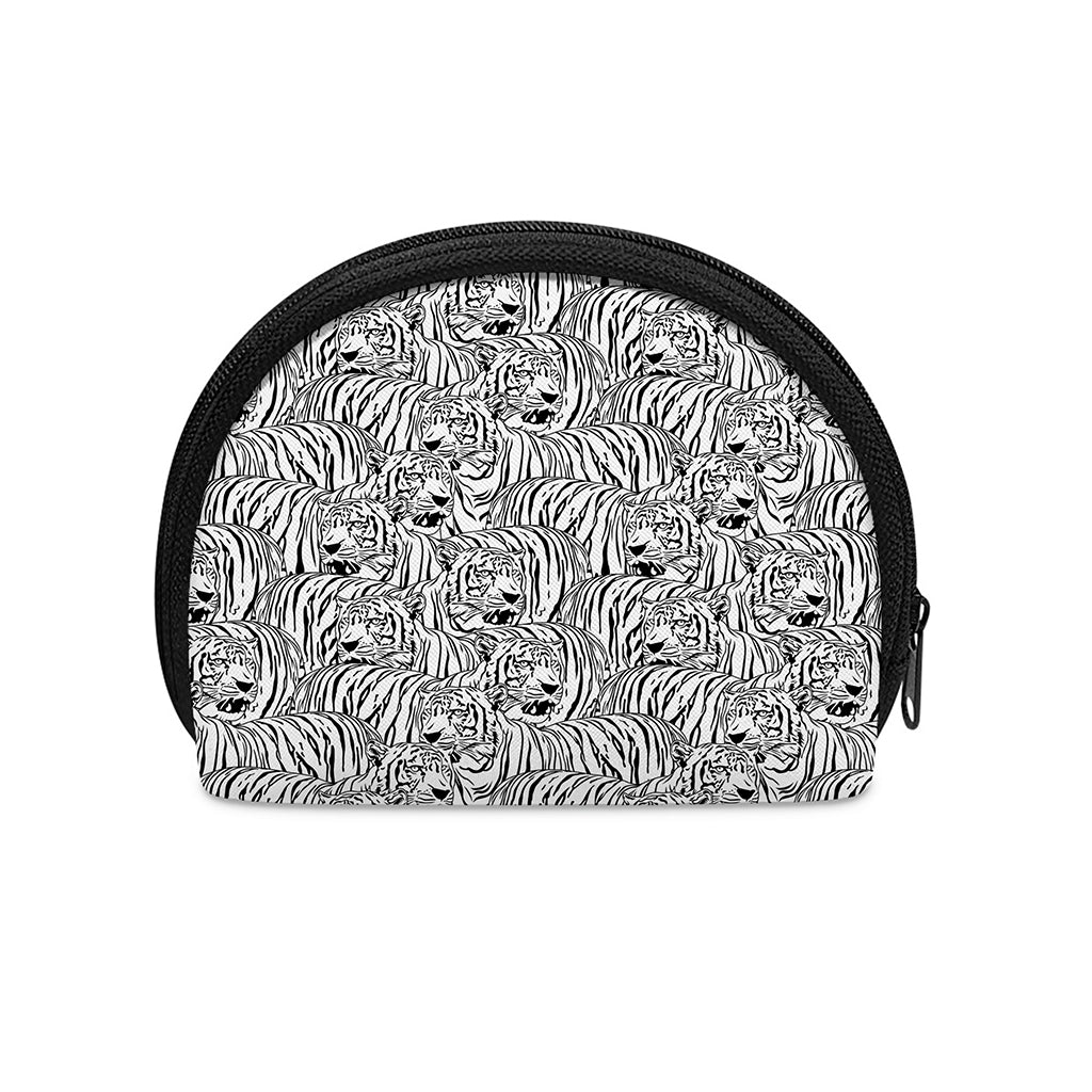 Black And White Tiger Pattern Print Coin Purse