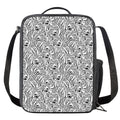 Black And White Tiger Pattern Print Crossbody Lunch Bag