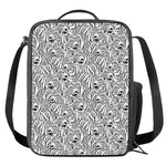 Black And White Tiger Pattern Print Crossbody Lunch Bag