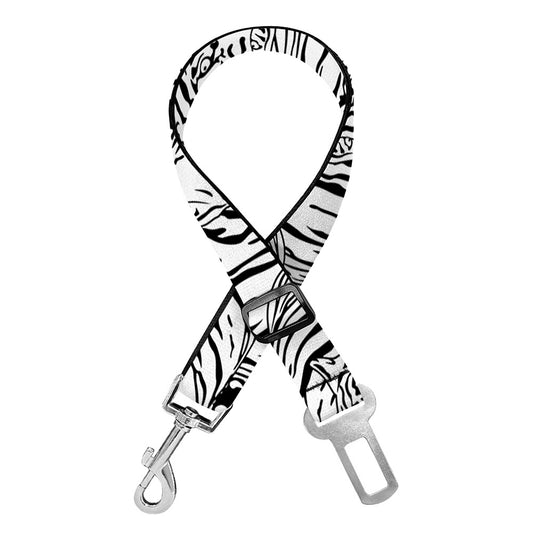 Black And White Tiger Pattern Print Dog Seat Belt
