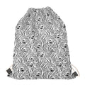 Black And White Tiger Pattern Print Drawstring Bag