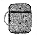Black And White Tiger Pattern Print Front Pocket Bible Bag