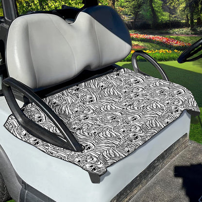 Black And White Tiger Pattern Print Golf Cart Seat Cover