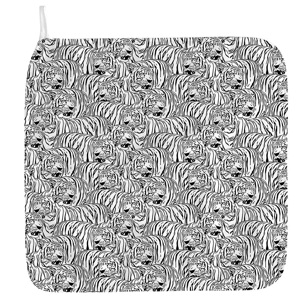 Black And White Tiger Pattern Print Hand Towel