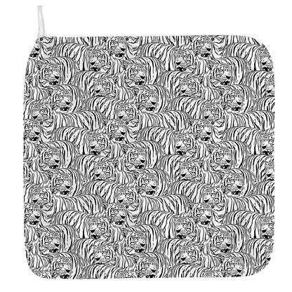 Black And White Tiger Pattern Print Hand Towel