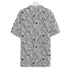 Black And White Tiger Pattern Print Hawaiian Shirt