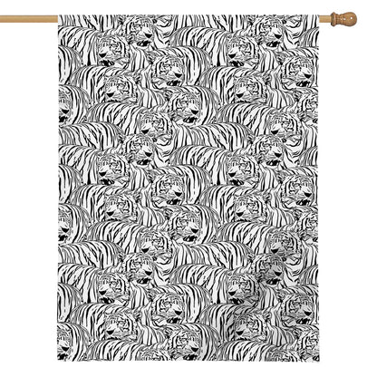 Black And White Tiger Pattern Print House Flag