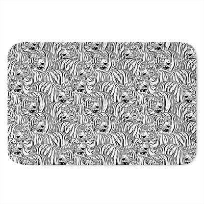 Black And White Tiger Pattern Print Indoor Door Mat