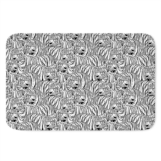 Black And White Tiger Pattern Print Indoor Door Mat