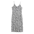 Black And White Tiger Pattern Print Jersey Midi Cami Dress