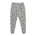 Black And White Tiger Pattern Print Jogger Pants