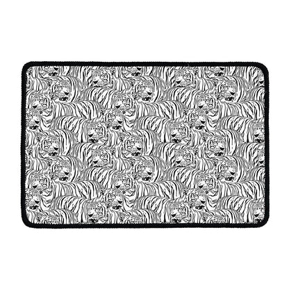 Black And White Tiger Pattern Print Kitchen Mat