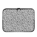 Black And White Tiger Pattern Print Laptop Sleeve