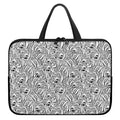 Black And White Tiger Pattern Print Laptop Sleeve With Handle