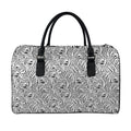 Black And White Tiger Pattern Print Leather Duffel Bag