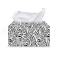 Black And White Tiger Pattern Print Leather Tissue Box Cover