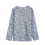 Black And White Tiger Pattern Print Long Sleeve Short Coat