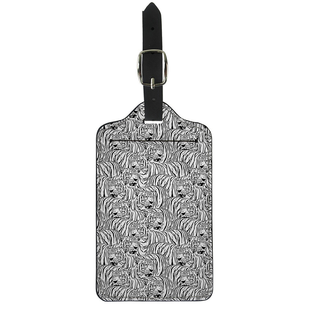 Black And White Tiger Pattern Print Luggage Tag