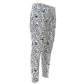 Black And White Tiger Pattern Print Men's Compression Pants