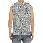 Black And White Tiger Pattern Print Men's Fitness Tank Top