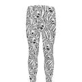 Black And White Tiger Pattern Print Men's Leggings