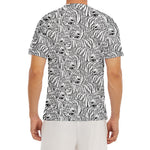 Black And White Tiger Pattern Print Men's Short Sleeve Rash Guard
