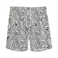 Black And White Tiger Pattern Print Men's Athletic Shorts
