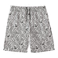 Black And White Tiger Pattern Print Men's Swim Trunks