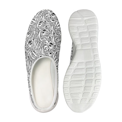 Black And White Tiger Pattern Print Mesh Casual Shoes