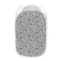 Black And White Tiger Pattern Print Mesh Laundry Hamper