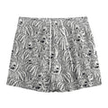 Black And White Tiger Pattern Print Mesh Shorts
