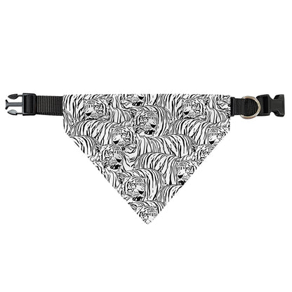 Black And White Tiger Pattern Print Over The Collar Dog Bandana