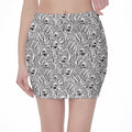 Black And White Tiger Pattern Print Pencil Mini Skirt