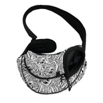 Black And White Tiger Pattern Print Pet Sling Carrier