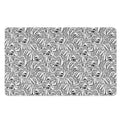 Black And White Tiger Pattern Print Polyester Doormat