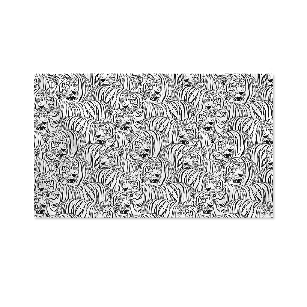 Black And White Tiger Pattern Print Polyester Flag