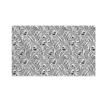 Black And White Tiger Pattern Print Polyester Flag