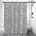 Black And White Tiger Pattern Print Premium Shower Curtain