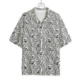 Black And White Tiger Pattern Print Rayon Hawaiian Shirt