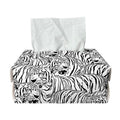 Black And White Tiger Pattern Print Rectangle Tissue Box Cover