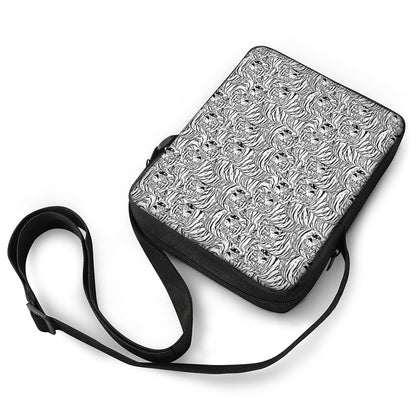 Black And White Tiger Pattern Print Rectangular Crossbody Bag