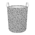 Black And White Tiger Pattern Print Round Laundry Basket
