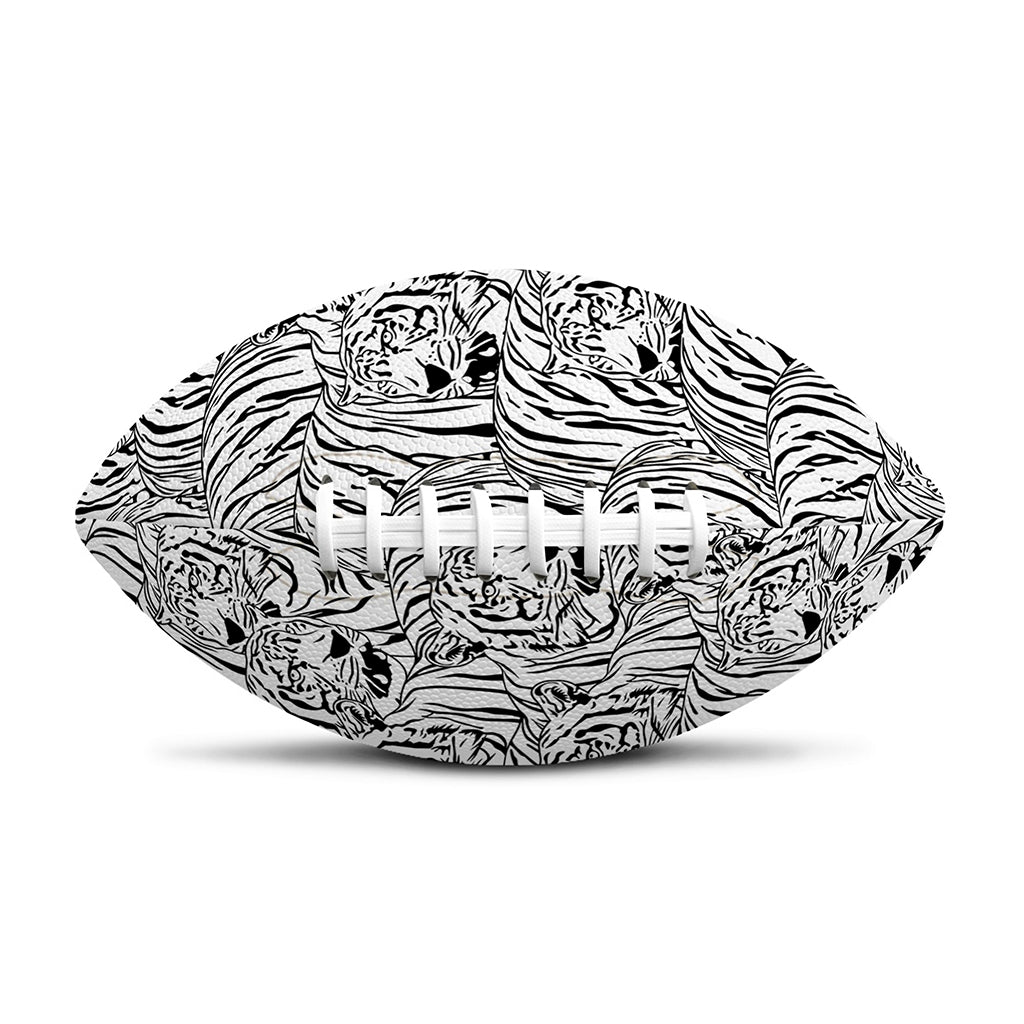 Black And White Tiger Pattern Print Rugby Ball